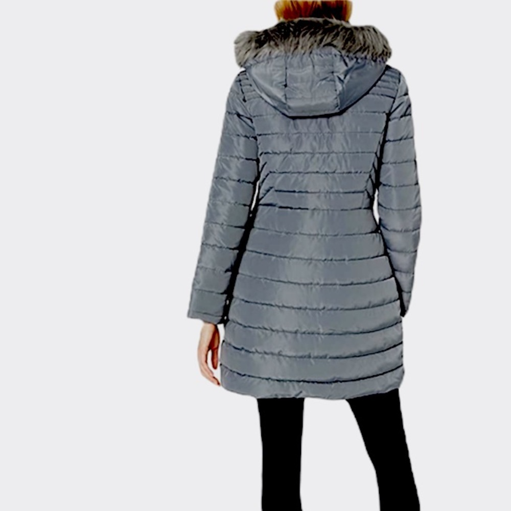Kenneth Cole NY Faux Fur Trim Hooded Puffer Jacket - Picture 4 of 15